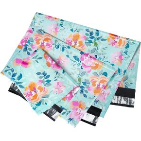 RUSPEPA Poly Mailers Shipping Bags Spring Flower Design 2.3 and 3 Mil Heavy Duty Self Seal Mailing Envelopes - 30 Pack - 6 x 9, 10 x 13, 12 x 14.5 Inches