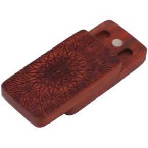 VBESTLIFE Fidget Toys for Adults, Stress Relief Toys, Fidget Slider Red Sandalwood Stress Relief Engraved Fingertip Fidget Slider Toy for Office (Limited Forward Backward Pushing)