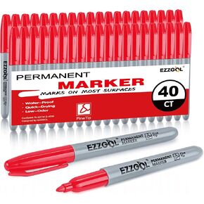 Black Permanent Markers Bulk, 40 Packs Fine Tip Permanent Markers, Waterproof Markers, Premium Smear Proof Pens, Quick Drying,