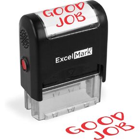 ExcelMark Good Job - Self-Inking Rubber Stamp - A1539 Red Ink