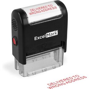 ExcelMark Delivered to Wrong Address Self Inking Rubber Stamp - Red Ink (A1539)