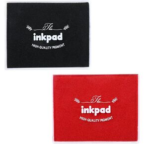Oruola 2psc Stamp Pads for Rubber Stamps,Ink Pads for Rubber Stamps,Stamp Pads for Kids,4.9 X 3.9 in Washable Red and Black Stamp Ink Pad for Stamps, Paper,Baby Footprint Handprint