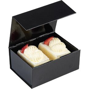 Restaurantware-5 x 4 x 2.4 Inch Magnetic Gift Boxes, 10 Sturdy Collapsible Gift Boxes - For Groomsman And Bridesmaid Proposals, Built-In Lid, Black Paper Luxury Storage Boxes, Grease-Resistant