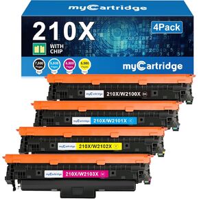 210X Toner Cartridges 4 Pack High Yield (with Chip) Compatible Replacement for HP 210X 210A for Color Laserjet Pro MFP 4301fdw 4301fdn Pro 4201dw 4201dn Series Printer Ink W2100X W2100A (BCMY, 4-Pack)