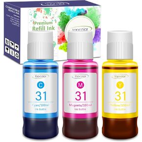 31 32XL Black Ink Bottles Set Compatible Replacement for HP 31 32XL Compatible for HP Smart-Tank 7301 7602 5101 7001 6001 5103 Ink Refill, Smart-Tank Plus 651 551 455 All-in-One Printer 2P