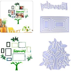 Playing Mold Photo Frame Resin Molds Silicone,3Pcs Big tree shaped family photo frame Silicone Epoxy Molds for DIY Wall Living Room Desktop Decoration Pendant Wall Hanging Wall Stickers Decoration in Kuwait