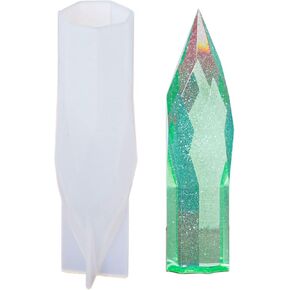 Resin Molds Crystal Tower Large Ornaments Epoxy Resin Casting Molds Silicone Point Molds for Resin DIY Crafts Keychains Jewelry Making