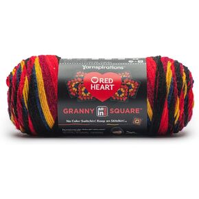 Red Heart All In One Granny Square Yarn (250g/8.8oz), Black - Moody Cherry