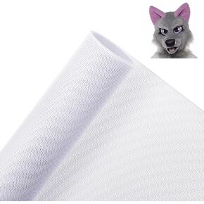Fursuit Eye Mesh Waterproof Plastic Mesh Canvas Sheet 0.2mm Thick White Printable PVC Mesh for Mask Eyes Furries Cosplay Props Sculpting Fursuits Decor Craft Making 30cmx1m Hole 0.8mm