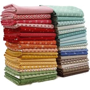 Prim Fat Eighth Bundle (40 Pieces) by Lori Holt for Riley Blake 9 x 21 inches (22.86 cm x 53.34 cm) Fabric cuts DIY Quilt Fabric