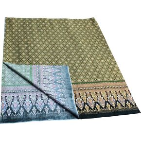 Full Funk Thick Printed Batik Cotton Fabric in Thai Print 70x40 inches, Good Yellow