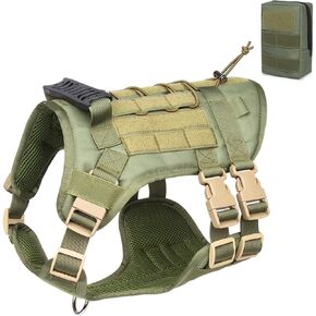 Tactical Dog Harness with 6X Buckle, Working Dog MOLLE K9 Vest with Handle, ID Patch Hook-and-Loop Panel, Adjustable pet Harness, Suitable for Training, Walking, Hiking (Small, Grey)