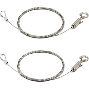 6pcs Adjustable Picture Hanging Wire with Loop and Hook, 6.5ft (2Meters) Heavy Duty Picture Hanging Wire Kit, Stainless Steel Hanging Wire Rope for Mirror, Picture, Light/Lamp Holder - Up to 20KG