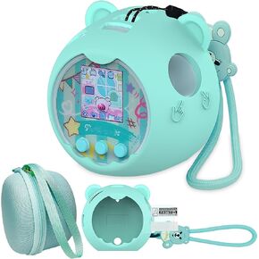 JCHPINE Hard Carrying Case and Silicone Cover Compatible with Punirunes Interactive Digital Toy, Protective Case for Punirunes Virtual Pet Squishy Characters with Screen Protector (Teal) in Kuwait