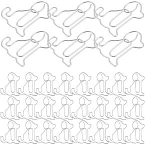 Puppy Shape Paper Clips - 50pcs Gold Cute Dog Paperclips Funny Metal Animal Bookmarks Planner Clips for Office Supplies School Wedding Decoration