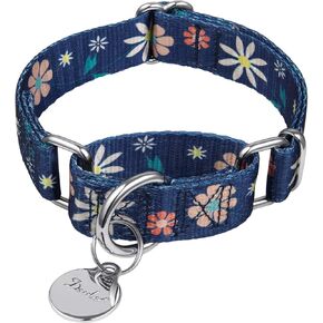 Martingale Collar Dog Collar No Pull Pet Collar Heavy Duty Dog Martingale Collars Silky Soft with Unique Geometric Pattern for Medium and Large Dogs (Large, Turquoise)