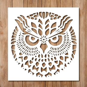 Owl Stencil - Bird Graffiti Street Art Inspirational Stencils Reusable for Painting on Wood, Glass, Wall, Rock, Walls, Glassware, Canvas - 10x10