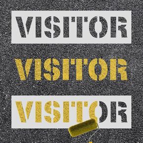 2pcs Visitor Parking Stencils, 4 Inch Letter Stencils for Painting Parking Lot Paint Templates Parking Lot Stencils Reserved Parking Stencils Visitor Stencils for Guests Customers Residents