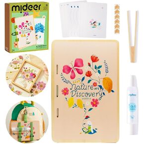 Happytime Kids 'Flower & Leaf Press Nature Crafts Kit Wooden Art Kit Outdoor Play Learning Toy Toy Pressed Flower Art Kit DIY Recycle Floral Press Gift for Kids & Teens ، Girls & Boys