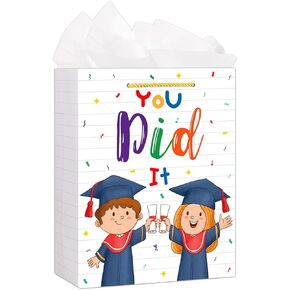 SICOHOME St Patricks Day Gift Bag 11.5"x 9" Green Buffalo Plaid Gift Bags with Tissue Paper, Happy St.Patricks Gift Wrapping Bags for Kids Classroom Party Favor Supplies in Kuwait