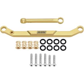 INJORA Brass Steering Links for FMS FCX24 Power Wagon Mud Racer 1/24 Upgrade Part（Brass）