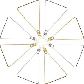 40pcs Beading Hoop Earring Findings Beading Earring Supplies Triangle Hoops Bulk for Jewelry Making DIY Craft (K Gold, White K)