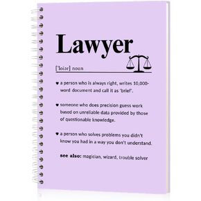 Lawyer Definition 160 Blank Pages Hardcover Spiral Notebook, Funny Lawyer Gifts for Women, Office Gifts for Attorney, Paralegal, Law Student, Law School Graduation Gifts for Law Practitioner