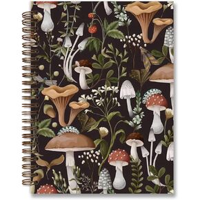 Mushroom Spiral Notebook,Mushroom Notebook Gifts for Women,Hardcover College Ruled Spiral Notebook for Offices Schools Classrooms,Hardcover Spiral Notebook