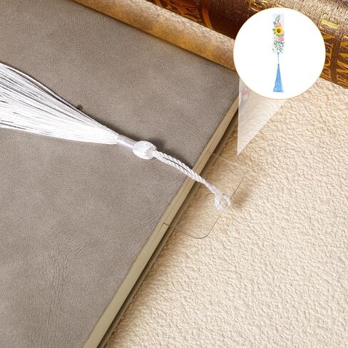 60 PCS Acrylic Borkmark blanks with tassel 30 pcs clear Craft Bookmark 30 pcs tassel contlulful Flugh Rignmark Starmmark Warkers Warkers for DIY Crafts School Gift (4.7 × 1.3inch) in Kuwait