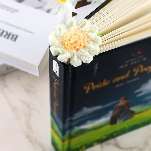 Crochet Bookmarks for Women Girls Kids Knitted Daisy Book Mark for Book Lovers Coworker Bookish Birthday Graduation Gift for Her Him Unique Page Bookmark for Readers Christmas Easter Gifts in Saudi Arabia