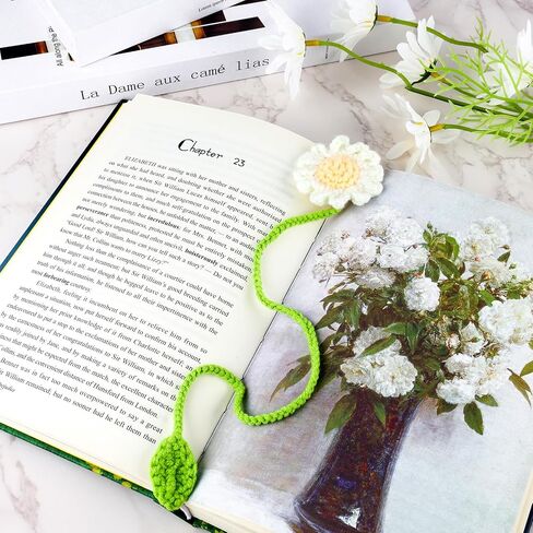 Crochet Bookmarks for Women Girls Kids Knitted Daisy Book Mark for Book Lovers Coworker Bookish Birthday Graduation Gift for Her Him Unique Page Bookmark for Readers Christmas Easter Gifts in Saudi Arabia