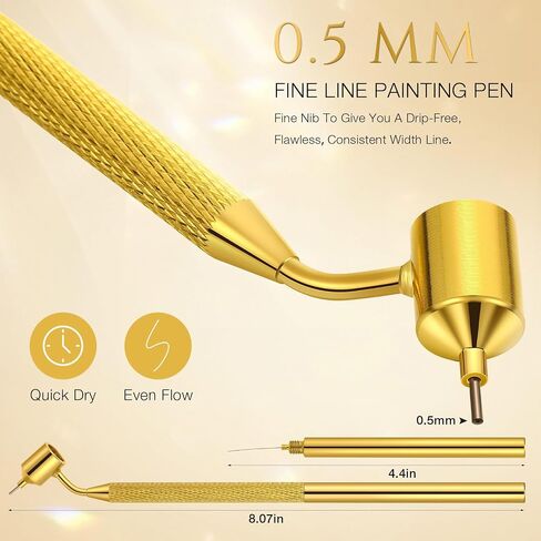 Gersoniel 4 Pcs 0.5mm Detailing Fine Painting Pen Gold Fluid Writer Touch up Paint Applicator Pen Precision Pen for Rock Chips and Scratch Repair Tip Brass Construction in Saudi Arabia