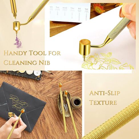 Gersoniel 4 Pcs 0.5mm Detailing Fine Painting Pen Gold Fluid Writer Touch up Paint Applicator Pen Precision Pen for Rock Chips and Scratch Repair Tip Brass Construction in Saudi Arabia