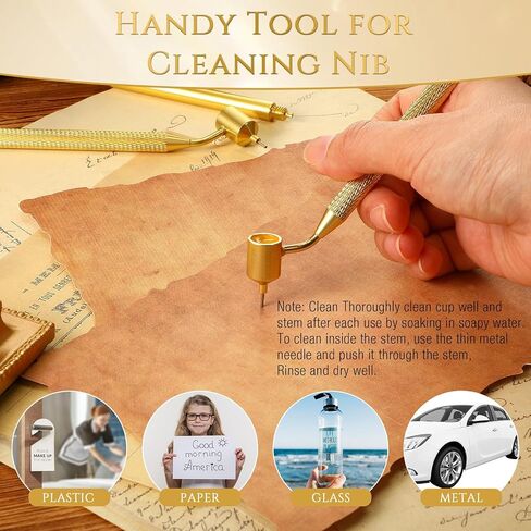 Gersoniel 4 Pcs 0.5mm Detailing Fine Painting Pen Gold Fluid Writer Touch up Paint Applicator Pen Precision Pen for Rock Chips and Scratch Repair Tip Brass Construction in Saudi Arabia