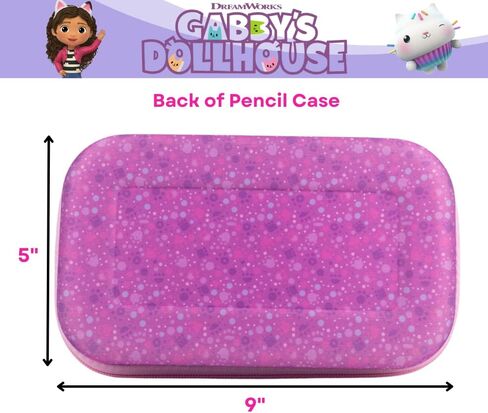 Innovative Designs Gabby’s Dollhouse Pencil Case Set with Stickers and Gel Pens for Kids, Molded with Zip Closure, Purple in Kuwait