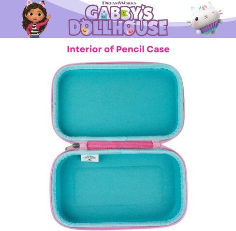 Innovative Designs Gabby’s Dollhouse Pencil Case Set with Stickers and Gel Pens for Kids, Molded with Zip Closure, Purple in Kuwait