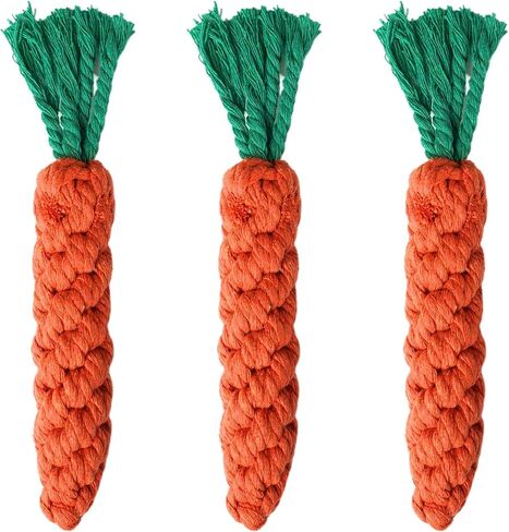 2ME 5 PCS Carrot Dog Rope Toys for Dogs, Durable Chew Toys for Aggressive Chewers, Entertainment & Interaction, Teeth Cleaning and Chewing, All-Cotton in Kuwait