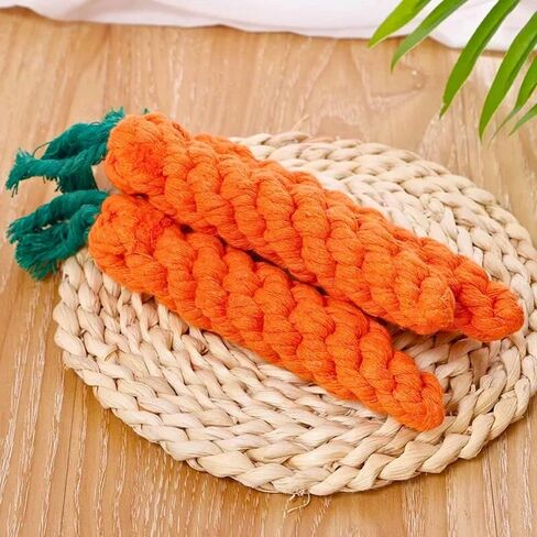 2ME 5 PCS Carrot Dog Rope Toys for Dogs, Durable Chew Toys for Aggressive Chewers, Entertainment & Interaction, Teeth Cleaning and Chewing, All-Cotton in Kuwait