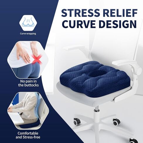 Seat Cushions for Office Chairs, Donut Chair for Postpartum Pregnancy & Hemorrhoids, Tailbone Pain Relief, High Rebound Sponge Seat Cushions for Office & Home Chairs, Black in Saudi Arabia
