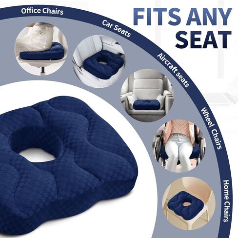 Seat Cushions for Office Chairs, Donut Chair for Postpartum Pregnancy & Hemorrhoids, Tailbone Pain Relief, High Rebound Sponge Seat Cushions for Office & Home Chairs, Black in Saudi Arabia