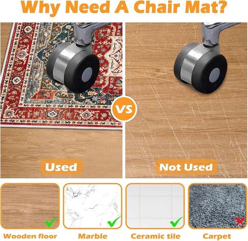 4×5ft/48×60in Chair Mat for Hardwood Floor, Office Desk Anti-Slip Chair Mat for Hard Floors, Computer Gaming Chair Mat, Under Desk Rug Protector for Rolling Chair(Pink) in Saudi Arabia