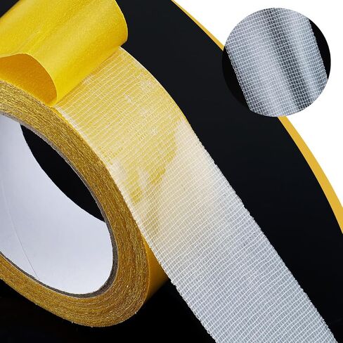 1 Pack Double Sided Fabric Tape Heavy Duty Gauze Tape Fabric Tape High Stickness Mounting Tape for Carpets, Pictures, Posters, Frames (2CM/0.78Inch x 20M/66FT) in Kuwait