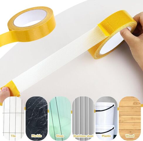 1 Pack Double Sided Fabric Tape Heavy Duty Gauze Tape Fabric Tape High Stickness Mounting Tape for Carpets, Pictures, Posters, Frames (2CM/0.78Inch x 20M/66FT) in Kuwait