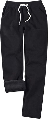 Gihuo Sweatpants Women Fleece Lined Pants Casual Sweatpants Winter Warm Lounge Athletic Joggers Pants with Pockets in Kuwait