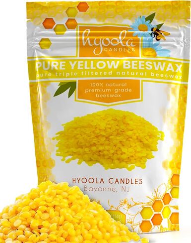 Hyoola Yellow Beeswax Pellets - 100% Natural - Premium Cosmetic Grade - Pure Beeswax Pellets - 1 Pound - Triple Filtered Easy Melt Bees Wax Pastilles in Saudi Arabia
