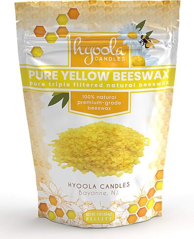 Hyoola Yellow Beeswax Pellets - 100% Natural - Premium Cosmetic Grade - Pure Beeswax Pellets - 1 Pound - Triple Filtered Easy Melt Bees Wax Pastilles in Saudi Arabia