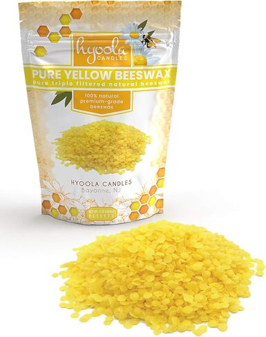 Hyoola Yellow Beeswax Pellets - 100% Natural - Premium Cosmetic Grade - Pure Beeswax Pellets - 1 Pound - Triple Filtered Easy Melt Bees Wax Pastilles in Saudi Arabia