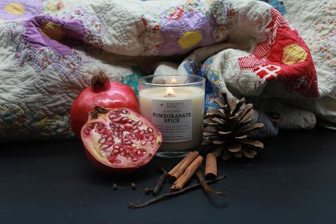 Peripeti Home Pomegranate Spice Candle ، Worden Wick-8.5 أوقية شمع الصويا الطبيعية لتنشيط العطرية ، حرق طويل الأمد in Saudi Arabia