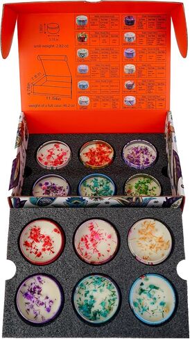12-Pack Dried Flower Scented Candles Gift Set, Soy Wax, Aromatherapy Candles for Home Décor, Relaxation, and Unique Gifts – Ideal for Birthdays, Anniversaries, and Self-Care in Saudi Arabia