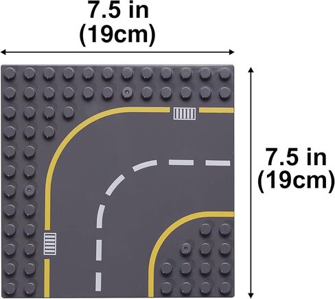 Apostrophe Games Large Building Blocks Road Base Plates Compatible with Large Building Blocks – 8Pcs Straight and Curved Road Construction Blocks – 7.5 x 7.5 Inch Street Baseplates, STEM Learning in Saudi Arabia